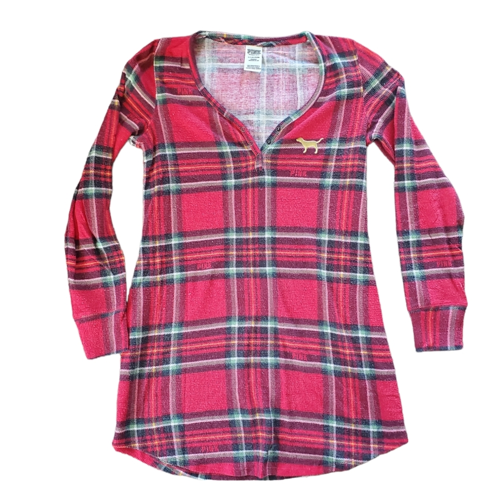 Victoria's secret PINK plaid sleep tunic top